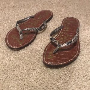Sam Edelman Snake Print Flip Flops